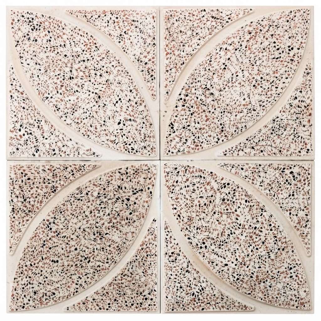 موزائیک حیاطی خربزه ای 30*30 سیمان سفید